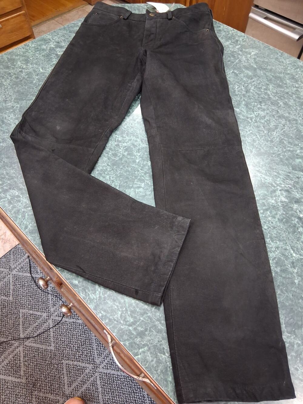 Gipsy Mens Genuine Leather Suede Nubuck Trousers Biker Motorcycle Pants 30 X 31